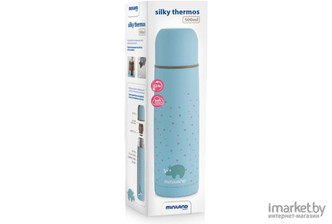 Термос детский для жидкостей Miniland Silky Thermos 500 мл голубой