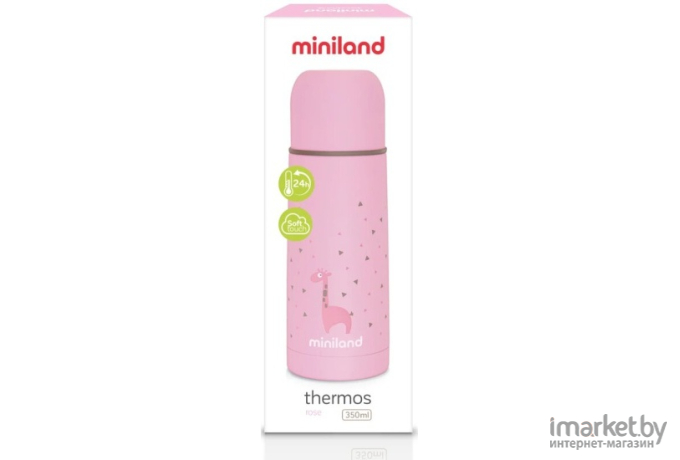 Термос детский для жидкостей Miniland Silky Thermos 350 мл розовый