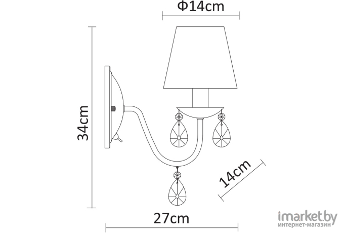 Бра Arte Lamp A9123AP-1CC