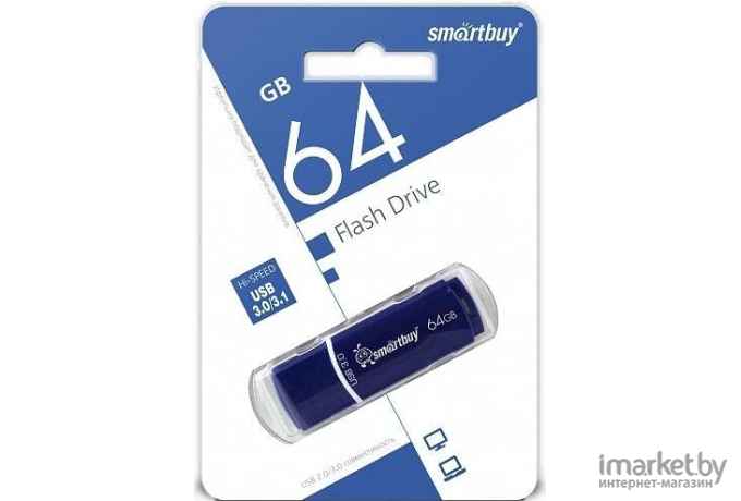 Usb flash SmartBuy 64Gb Drive Crown Blue [SB64GBCRW-Bl]