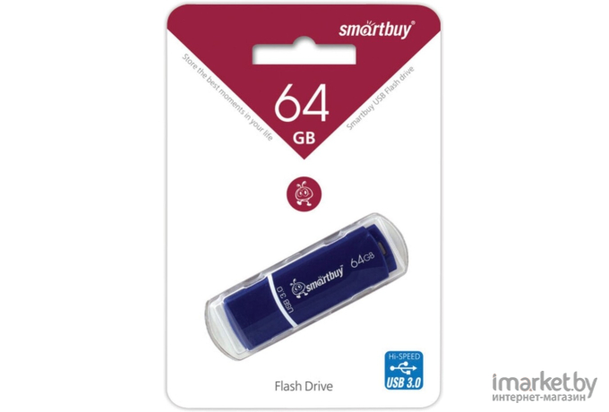 Usb flash SmartBuy 64Gb Drive Crown Blue [SB64GBCRW-Bl]