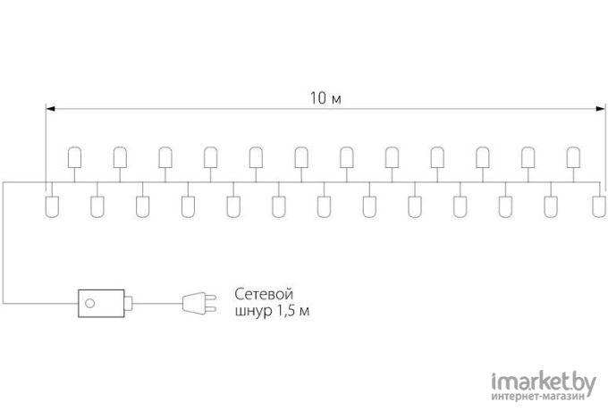 Новогоднее украшение Elektrostandard Светодиодная нить 400-002  10м IP20 теплый белый