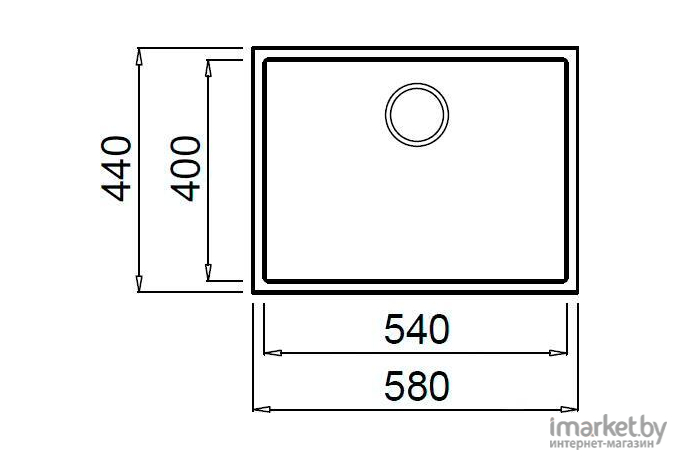 Кухонная мойка Elleci Quadra 110 Undermount K96 White [LGQ11096BSO]