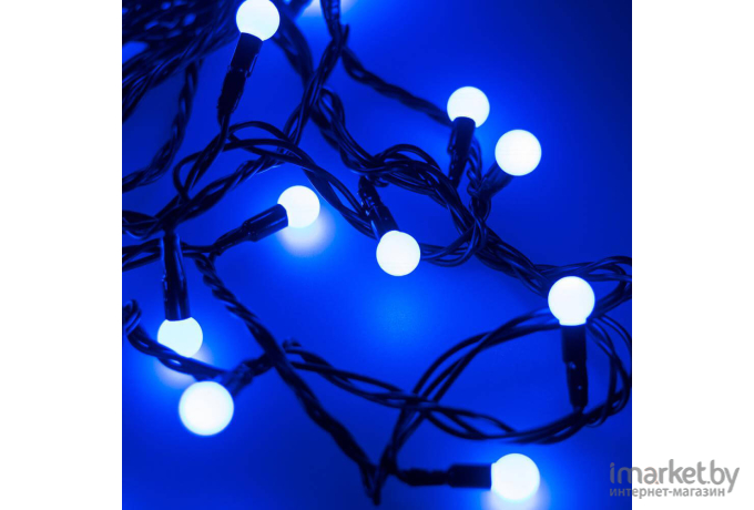 Светодиодная гирлянда ARdecoled ARD-BALL-CLASSIC-D13-5000-BLACK-50LED Blue [025564]