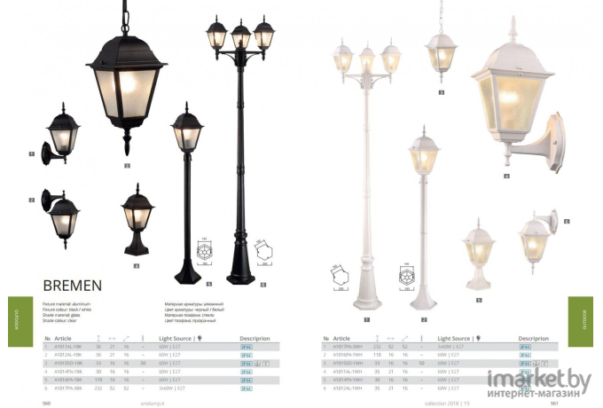 Фонарь уличный Arte Lamp A1014FN-1BK