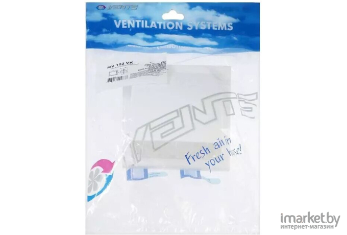 Вентиляционная решетка Vents МВ 102 ВК пластиковая белый [18818249]