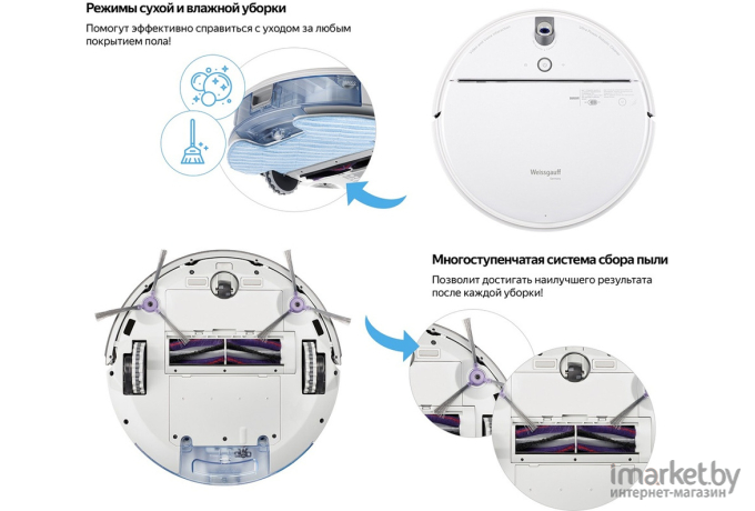 Робот-пылесос Weissgauff Robowash Vision белый