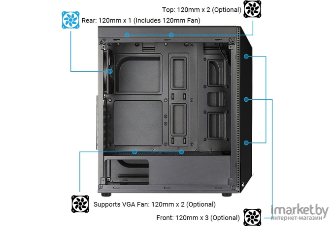 Корпус для компьютера AeroCool Shard-A-BK-v1 без БП