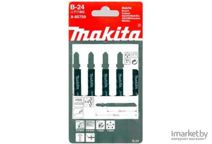 Пилка для лобзика Makita по металлу В-24 5 шт [A-85759]