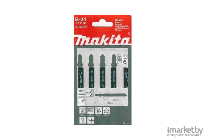 Пилка для лобзика Makita по металлу В-24 5 шт [A-85759]