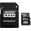 Карта памяти GOODRAM 64GB microSD Class 10 UHS I 3 in1 memory set: SD adapter + USB cardreader [M1A4-0640R12]