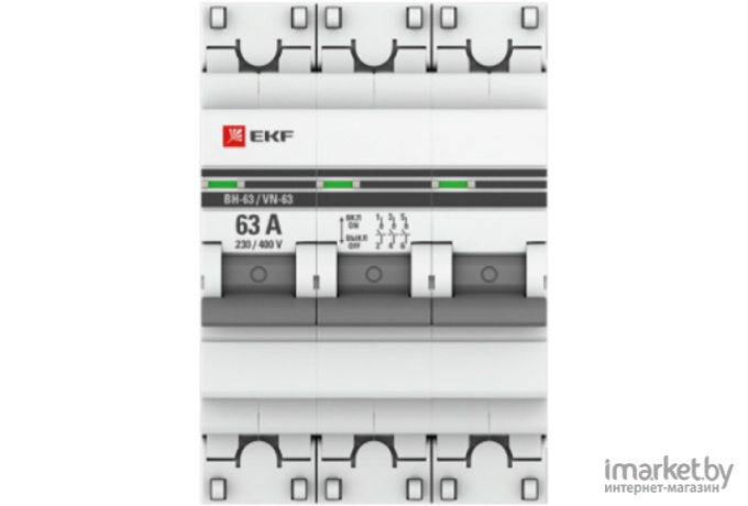 Выключатель нагрузки EKF PROxima ВН-63 3р 63А [sl63-3-63-pro]