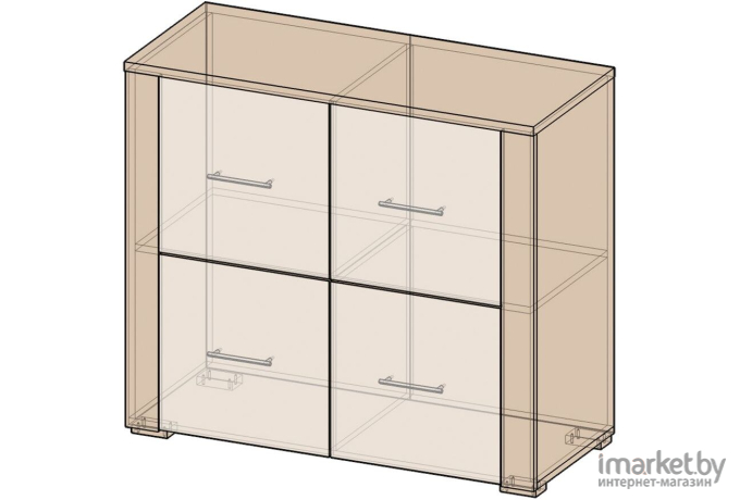 Комод Интерлиния Коламбия КЛ-11 дуб венге/дуб серый