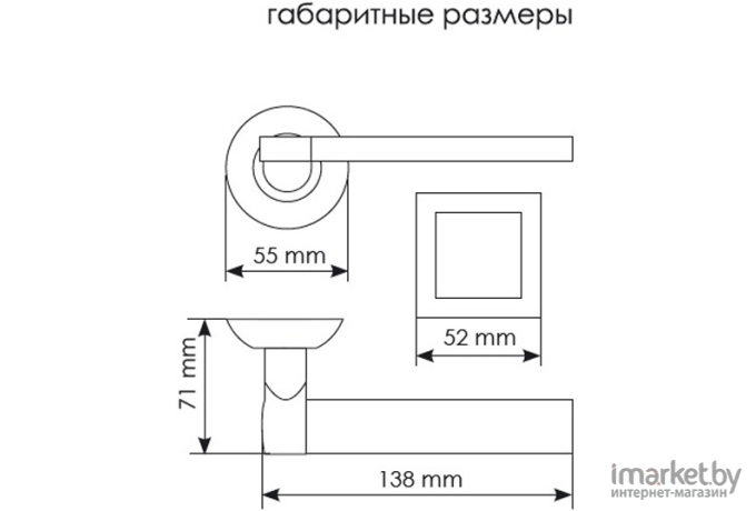 Ручка дверная Morelli Agbar DIY MH-21 SC/CP-S