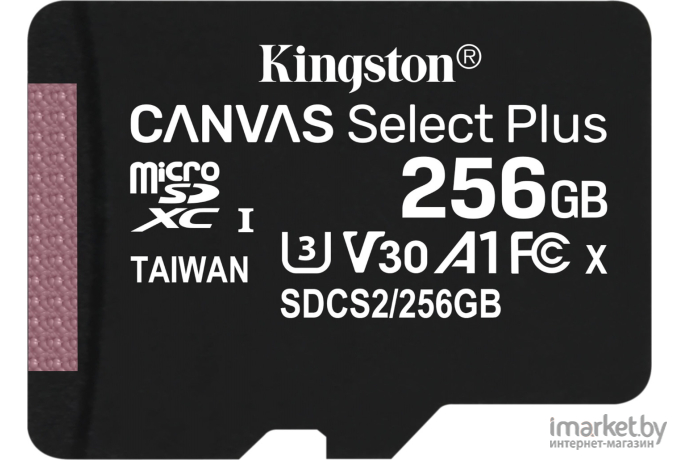 Карта памяти Kingston microSDHC 256GB microSDXC Class10 UHS-I Canvas Select up 100MB/s [SDCS2/256GB]