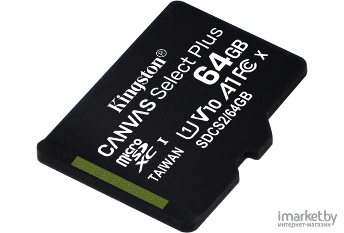 Карта памяти Kingston Canvas Select Plus microSDXC 64GB с адаптером [SDCS2/64GB]