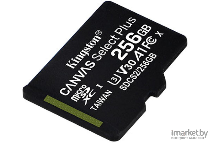 Карта памяти Kingston microSDHC 256GB microSDXC Class10 <SDCS2/256GBSP> UHS-I Canvas Select up 100MB/s