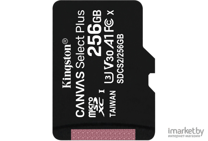 Карта памяти Kingston microSDHC 256GB microSDXC Class10 <SDCS2/256GBSP> UHS-I Canvas Select up 100MB/s