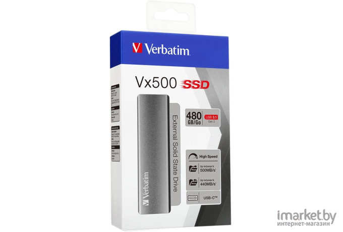 SSD диск Verbatim External USB 3.1 G2 480GB [47443]