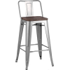 Барный стул Stool Group Tolix wood со спинкой серебристый матовый [YD-H675E-W YG-15]