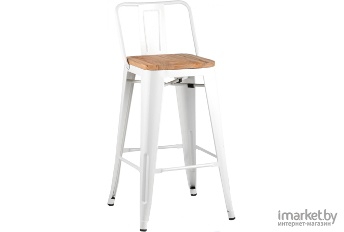 Барный стул Stool Group Tolix wood со спинкой белый глянцевый [YD-H765E-W LG-02]