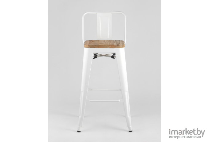 Барный стул Stool Group Tolix wood со спинкой белый глянцевый [YD-H765E-W LG-02]