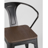 Стул Stool Group Tolix arm wood с подлокотниками черный [YD-H440AR-W LG-01]