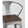 Стул Stool Group Tolix arm wood с подлокотниками серебристый [YD-H440AR-W YG-15]