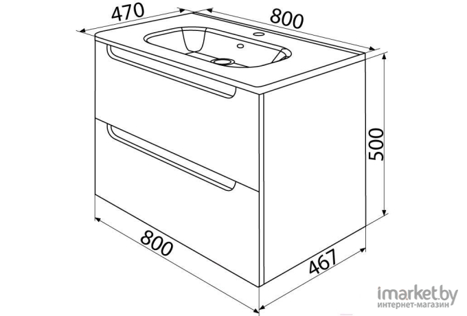 Тумба с умывальником Аква Родос 0108000i28 [EDI80W0i95K]