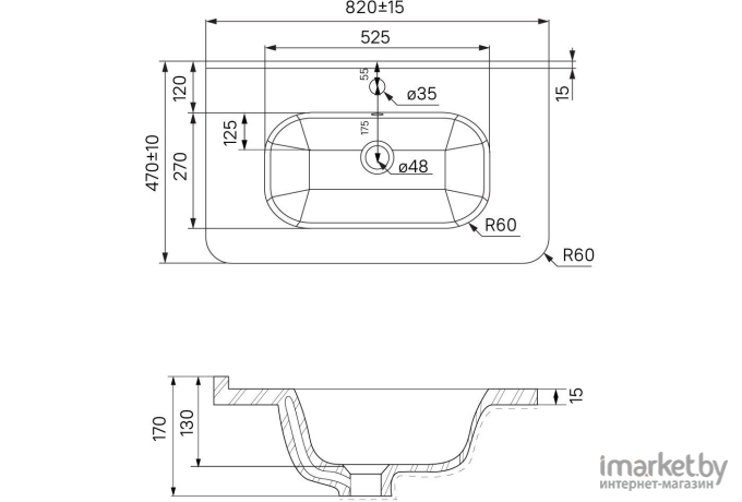 Тумба с умывальником Аква Родос 0108000i28 [EDI80W0i95K]