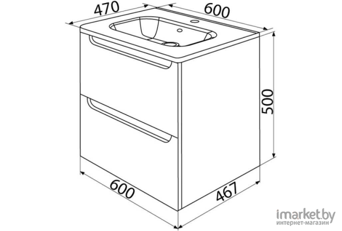 Тумба с умывальником Iddis с умывавльником 0106000i28 [EDI60W0i95K]