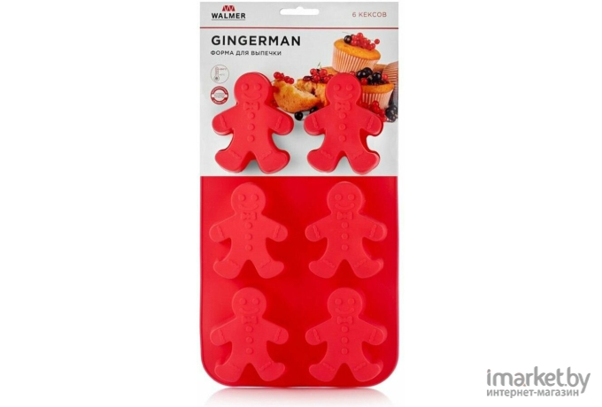 Walmer Gingerman на 6 кексов красный [W27261628]