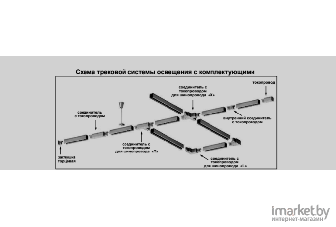 Шинопровод Novotech NT19 012 Трехфазный (четырехжильный) 2м с (адаптером) и заглуш черный [135039]