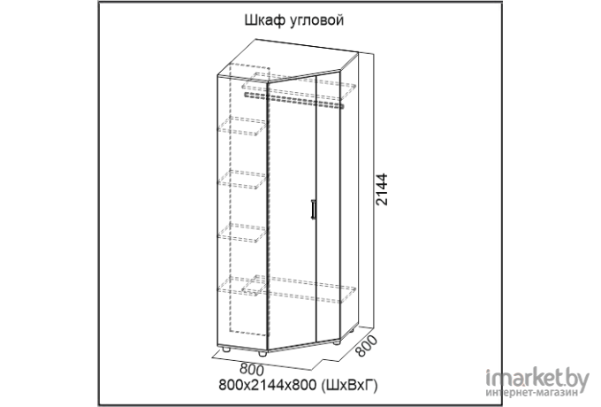 Шкаф SV-Мебель Прихожая Визит 1 Ж угловой дуб сонома/ сосна джексон [00-00046682]