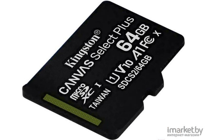 Карта памяти Kingston microSDHC 64GB microSDXC Class10 Class10 UHS-I Canvas Select up 100MB/s [SDCS2/64GBSP]