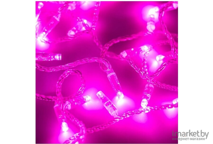 Светодиодная нить ARdecoled ARD-STRING-CLASSIC-10000-CLEAR-100LED-FLASH PINK [025792]