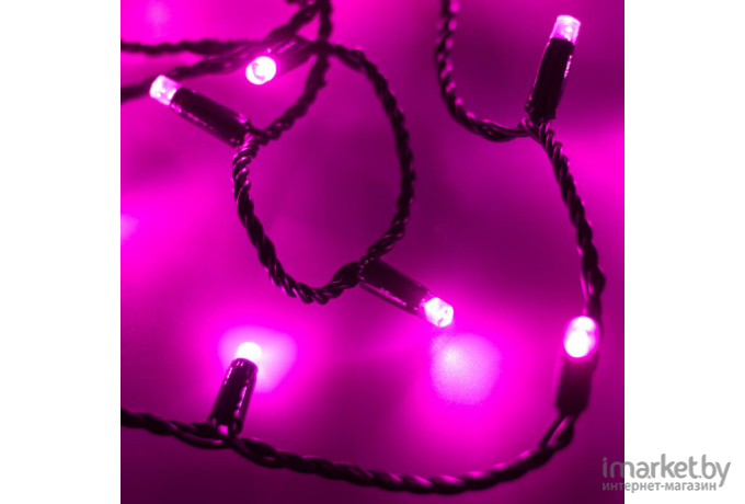 Светодиодная нить ARdecoled ARD-STRING-CLASSIC-10000-BLACK-100LED-FLASH Pink [025807]