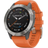 Умные часы Garmin Fenix 6 Sapphire титановый/оранжевый [010-02158-14]