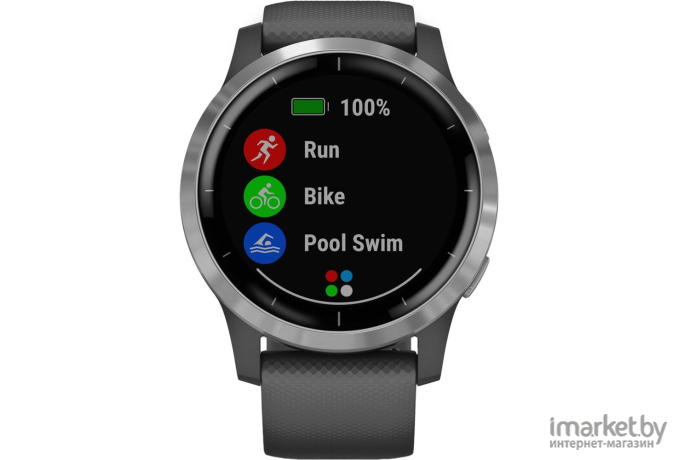 Умные часы Garmin Vivoactive 4 серебристый/серый [010-02174-03]