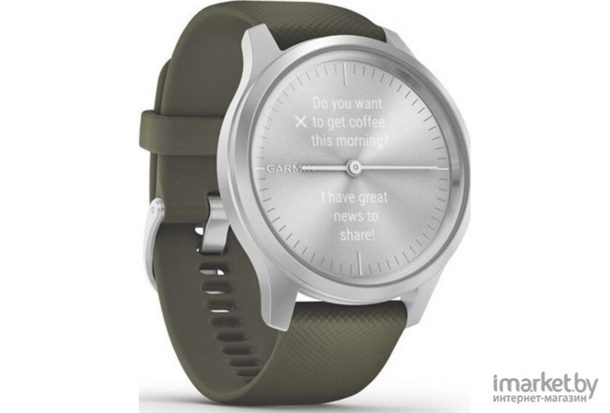 Умные часы Garmin Vivomove Style серебристый/зеленый [010-02240-21]