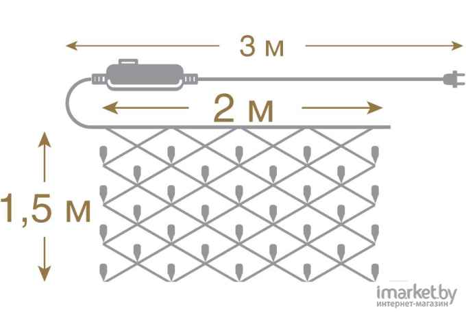 Новогодняя гирлянда Вегас Сеть 176 светодиодов 2x1.5m Mix [55073]