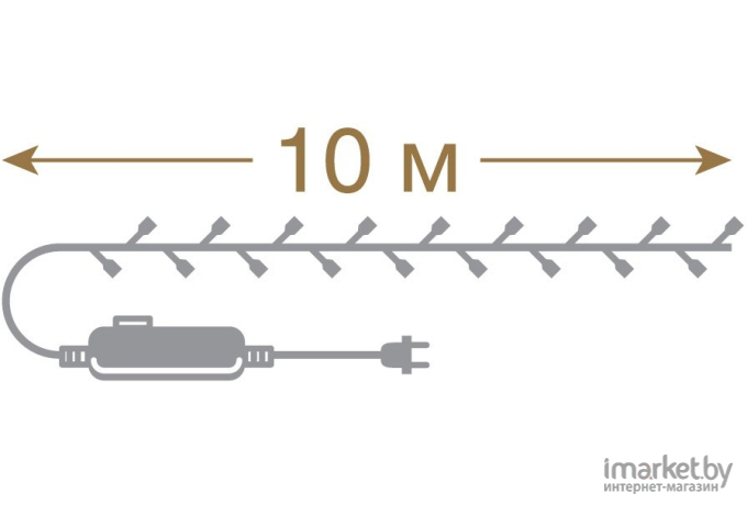 Светодиодная нить Vegas 100 холодных светодиодов 10m [55063]