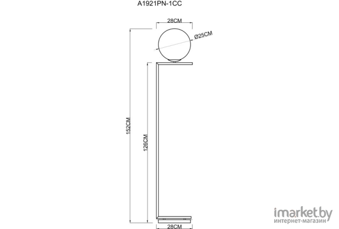 Торшер Arte Lamp A1921PN-1CC