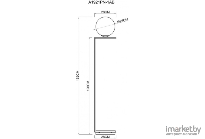 Торшер Arte Lamp A1921PN-1AB