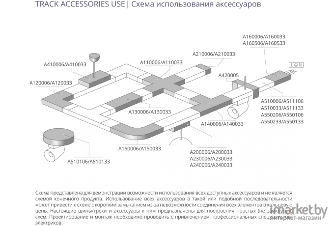 Трековый светильник Arte Lamp A550206