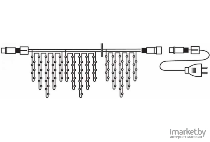 Новогодняя гирлянда Neon-night Айсикл 4.8x0.6m 176 LED White [255-135]