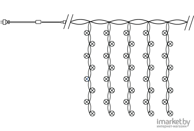Светодиодный занавес Feron CL18 160 LED 2700K 1,5*1,5м + 3м IP44 [32323]