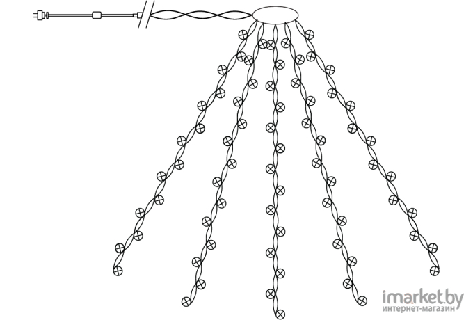 Новогодняя гирлянда Feron CL90 140 LED 5000K 7 веток 2м + 1.5м [32372]