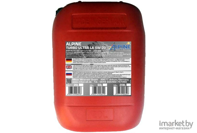 Моторное масло Alpine Turbo Ultra LA 5W30 20л [0100413]