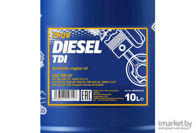 Моторное масло Mannol Diesel TDI 5W30 SM/CF 10л [MN7909-10]